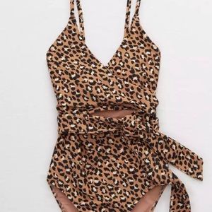 Aerie 1 piece swim suit Raw Sienna- wrap around